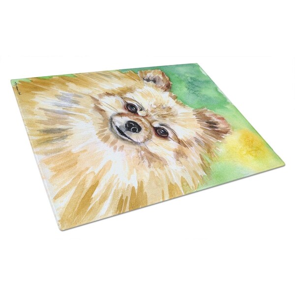 Carolines Treasures Pomeranian Sissy Glass Cutting Board Large - 7393LCB