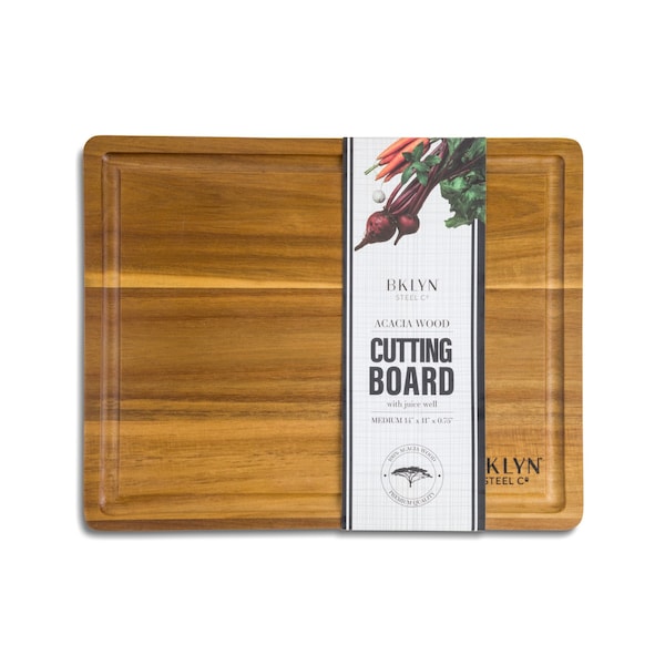 Bklyn Steel Co. Acacia Porto Cutting Board with Juice Well - Md - 28900