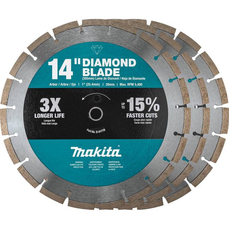 Disco de Diamante de Borde Segmentado de 14 pulgadas para Uso General (paquete de 3) - B-69646