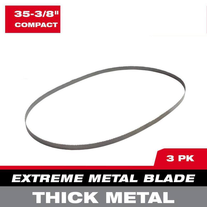 Milwaukee 35-3/8 pulg. 8/10 TPI Hoja de sierra de cinta de corte de metal grueso extremo compacta (paquete de 3) para sierra de cinta compacta M18 FUEL/Cableada - 48-39-0609