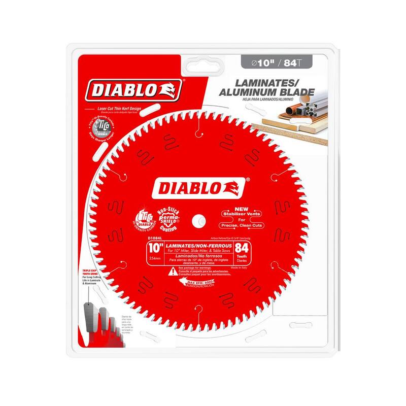DIABLO Hoja de sierra para laminado y metales no ferrosos de 10 pulgadas x 84 dientes - D1084L
