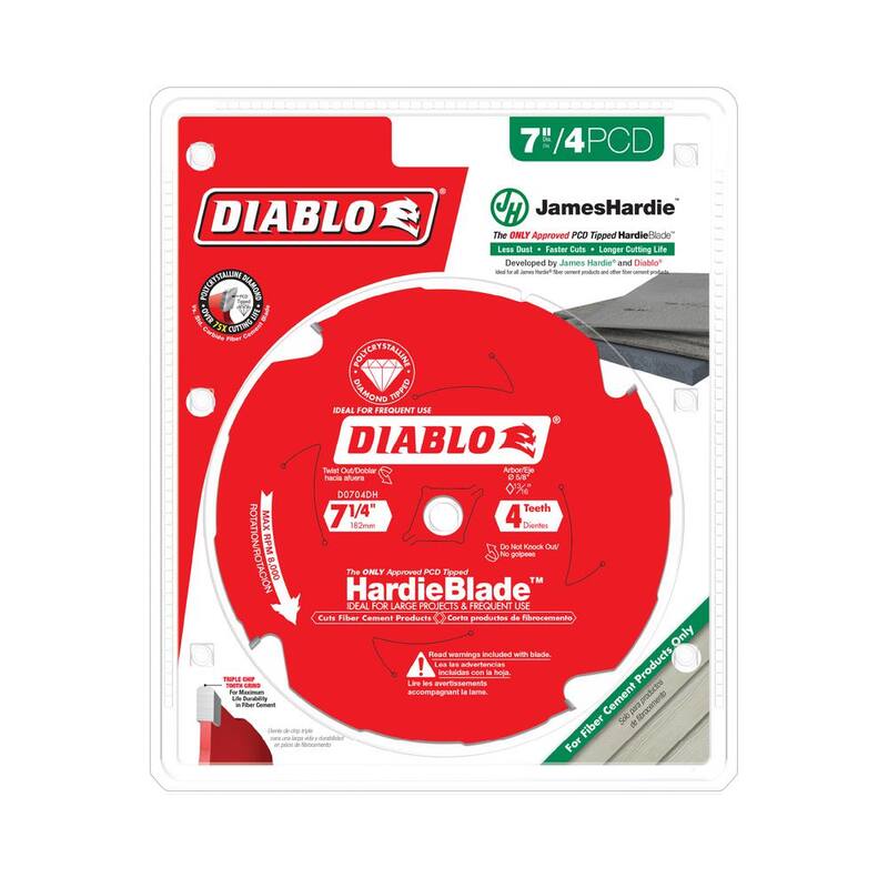 DIABLO 7-1/4in. x 4 dientes HardieBlade Hoja de sierra para cemento de fibra - D0704DH