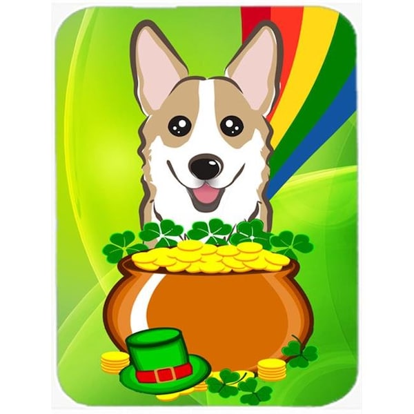 Carolines Treasures Carolines Treasures BB1997LCB Sable Corgi St. Patricks Day Glass Cutting Board; Large - BB1997LCB