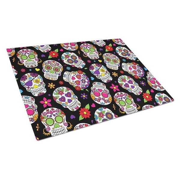 Carolines Treasures Carolines Treasures BB5116LCB Day of the Dead Black Glass Cutting Board; Large - BB5116LCB