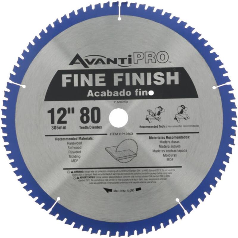 Avanti Pro 12 pulgadas x 80 dientes Hoja de Sierra Circular para Acabados Finos (Paquete de 2) - P128080PP