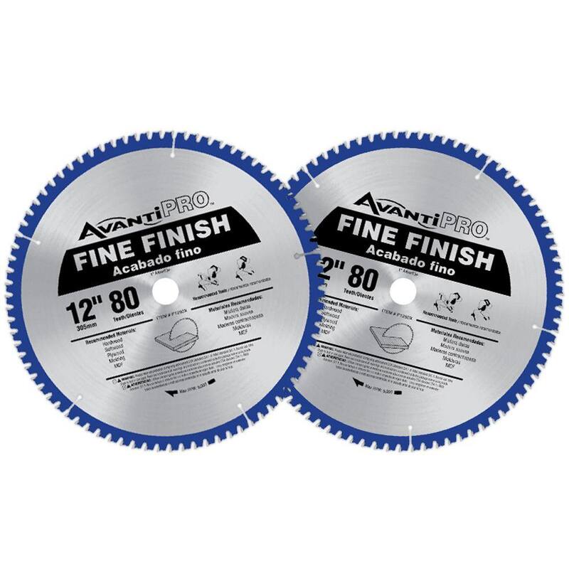 Avanti Pro 12 pulgadas x 80 dientes Hoja de Sierra Circular para Acabados Finos (Paquete de 2) - P128080PP