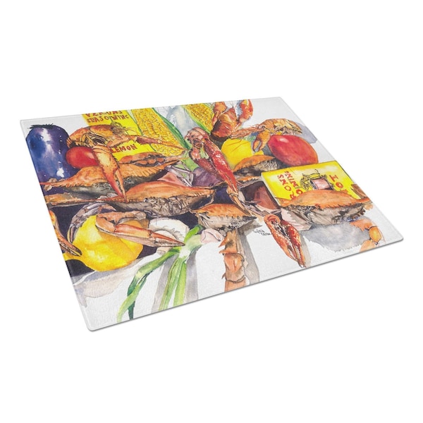 Carolines Treasures 15 x 12 in. Verons and Crabs Glass Cutting Board- Large - 1016LCB