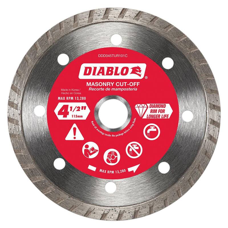 DIABLO 4-1/2 pulgadas Disco de Diamante Turbo Rim para Corte de Albañilería - DDD045TUR101C