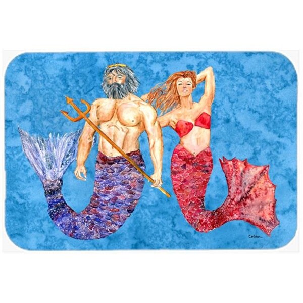 Carolines Treasures Carolines Treasures 8801LCB 15 X 12 In. Mermaid and Merman Glass Cutting Board Large Size - 8801LCB