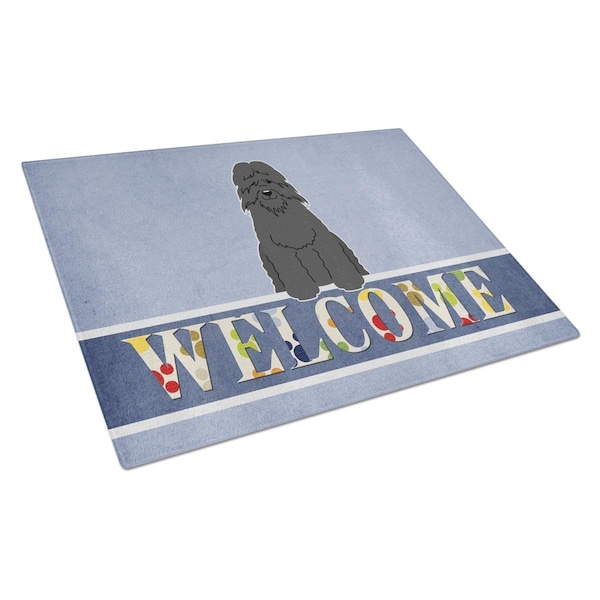 Carolines Treasures Bouvier Des Flandres Welcome Glass Cutting Board Large - BB5655LCB