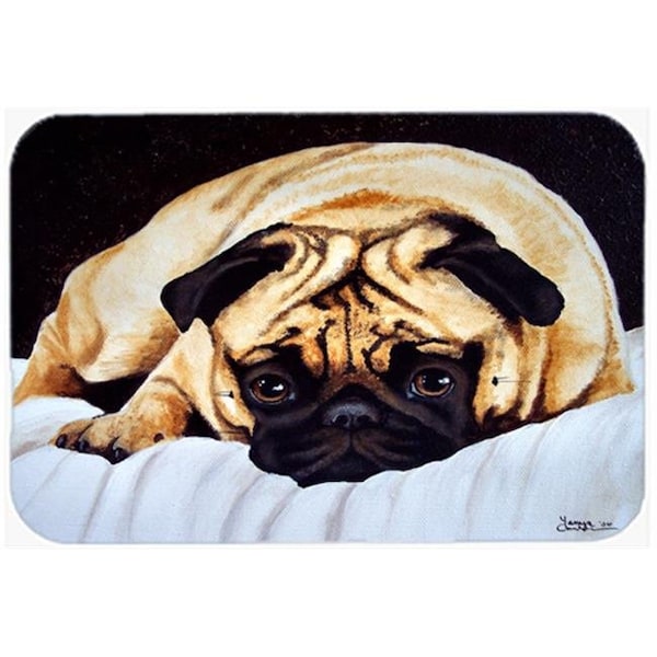 Carolines Treasures Carolines Treasures AMB1194LCB Fred the Pug Glass Large Cutting Board - AMB1194LCB