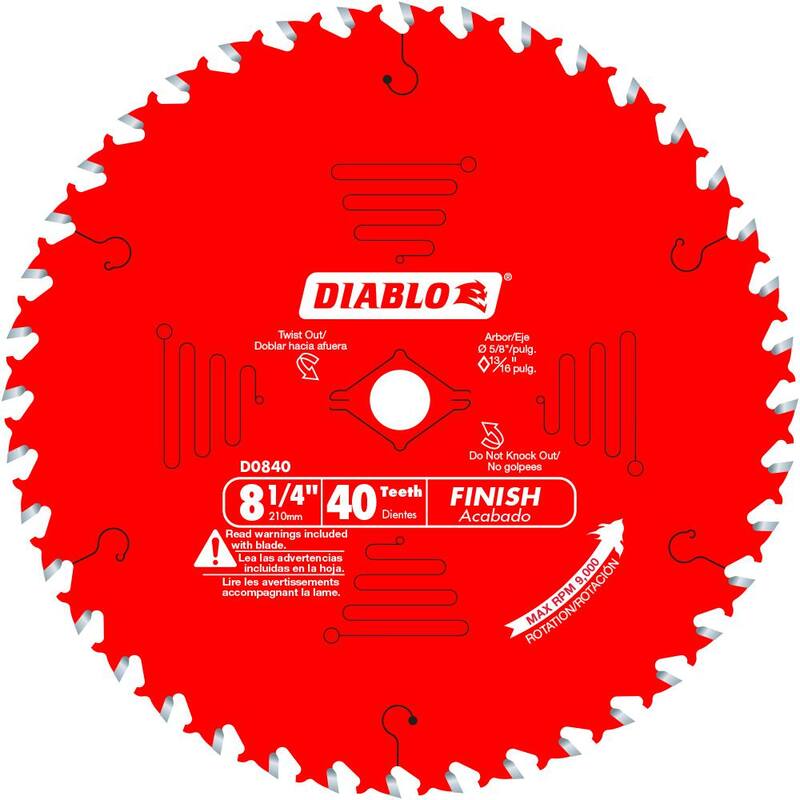 DIABLO 8-1/4 pulgadas x 40 dientes Hoja de sierra circular para madera - D0840X