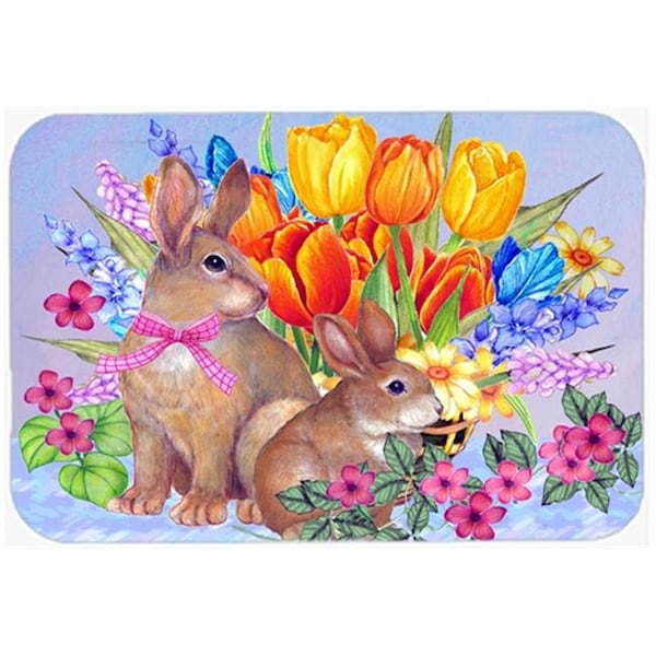 Carolines Treasures Carolines Treasures PJC1067LCB New Beginnings Ii Easter Rabbit Glass Cutting Board; Large - PJC1067LCB