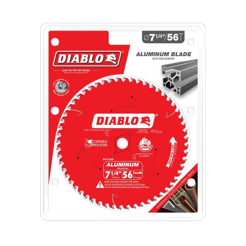 DIABLO 7-1/4 pulgadas x 56 dientes Hoja de sierra para aluminio grueso - D0756N
