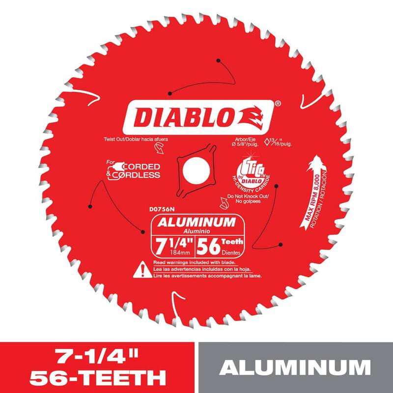 DIABLO 7-1/4 pulgadas x 56 dientes Hoja de sierra para aluminio grueso - D0756N