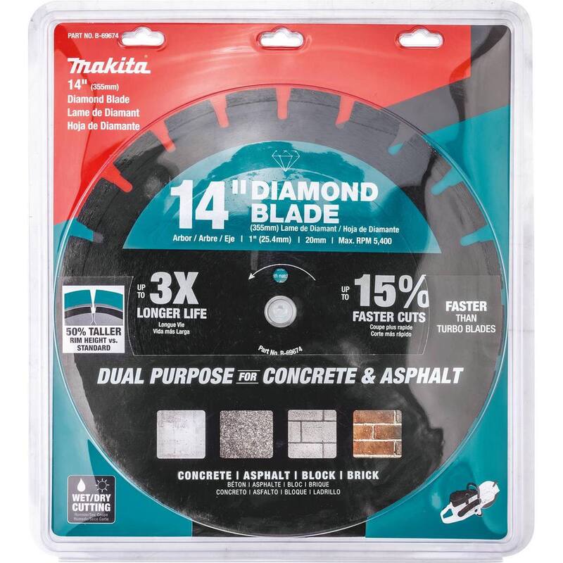 Makita 14 in. Disco de Diamante de Doble Uso con Borde Segmentado - B-69674