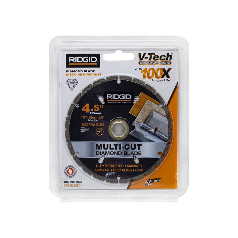 Cuchilla de corte multiusos de diamante de 4.5 pulgadas RIDGID - HD-VBMU45