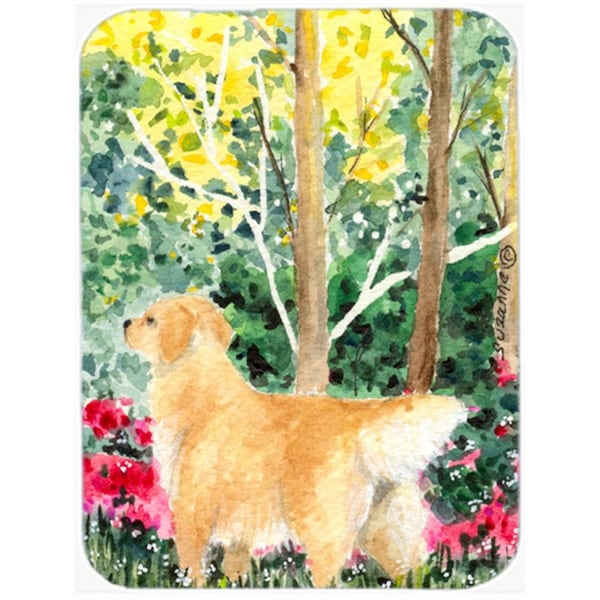Carolines Treasures SS8886LCB Golden Retriever Glass Cutting Board, Large - SS8886LCB