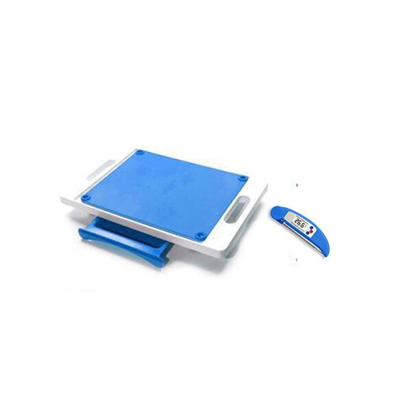 Karving King Dripless 2 in 1 System Cutting Board with Digital Meat Thermometer, Blue - KK1MT
