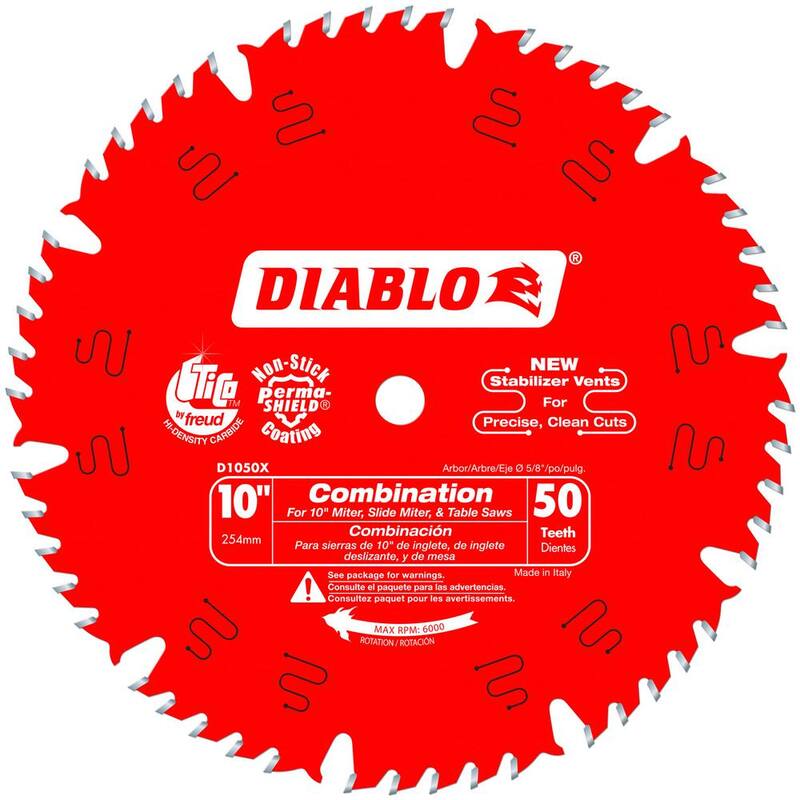 DIABLO 10 pulgadas x 50 Dientes Hoja de Sierra Combinada para Madera - D1050X