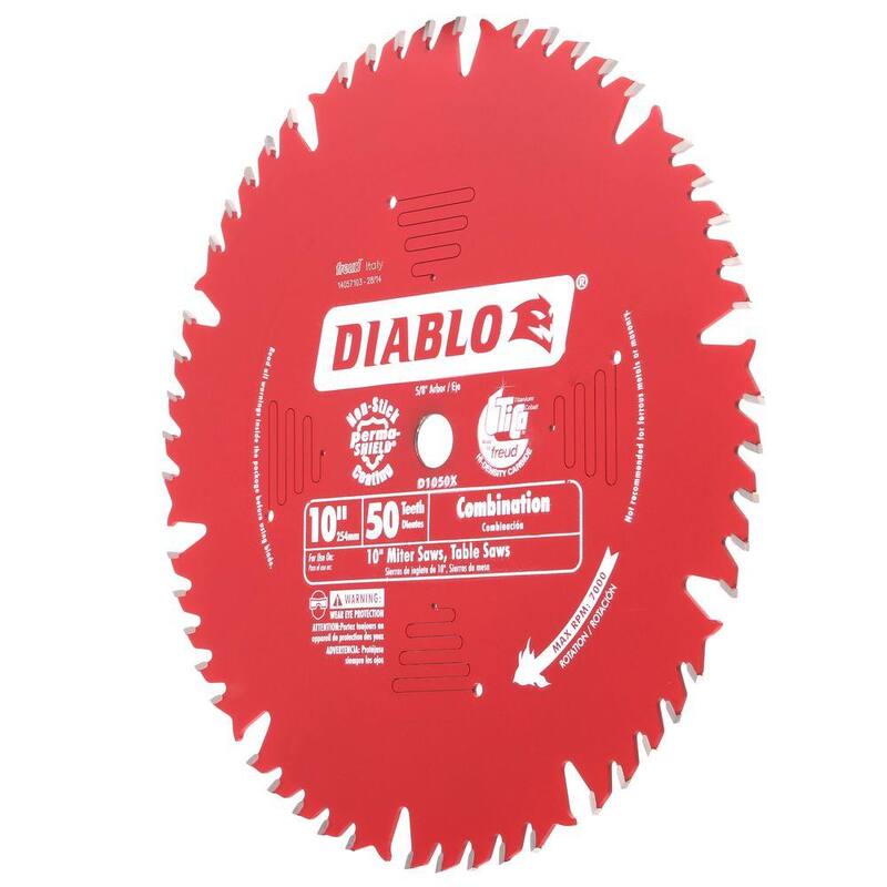 DIABLO 10 pulgadas x 50 Dientes Hoja de Sierra Combinada para Madera - D1050X