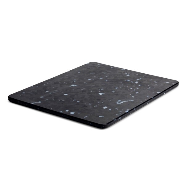 Core Kitchen Recycled Plastic Cutting Board M with Non-Slip Footing - White Confetti on Black - 46365