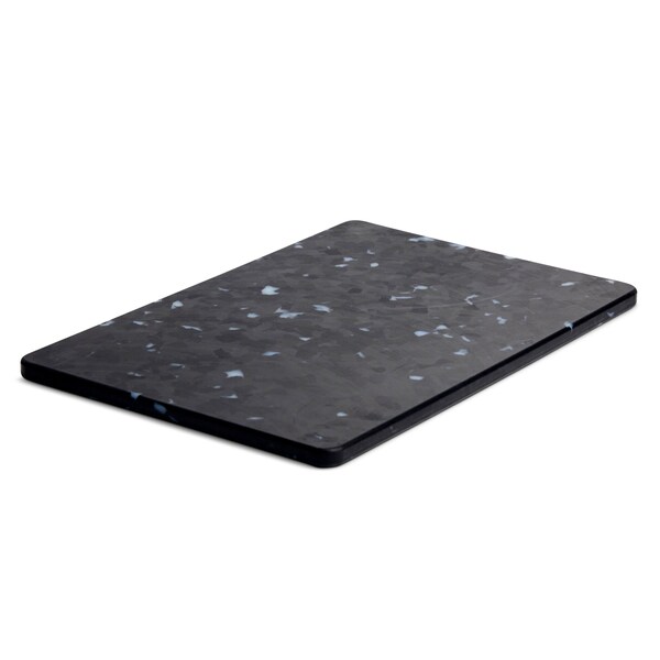 Core Kitchen Recycled Plastic Cutting Board Sm with Non-Slip Footing - White Confetti on Black - 46364