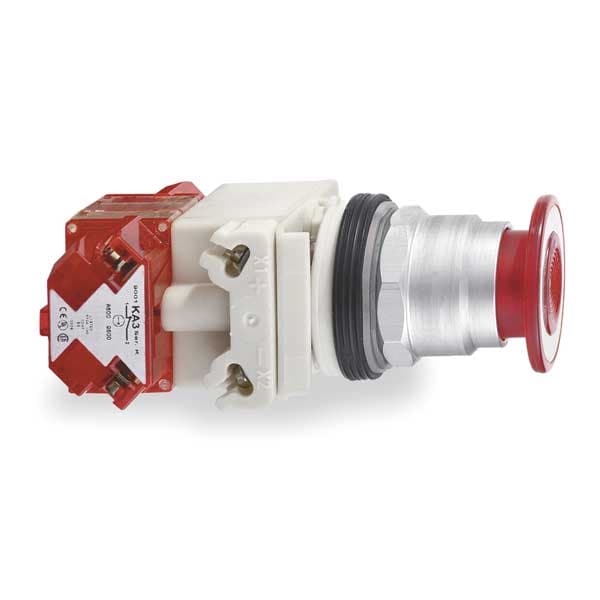 Botón pulsador iluminado Schneider Electric, 30 mm, 1NC/1NC, Rojo - 9001KR8P1RH25