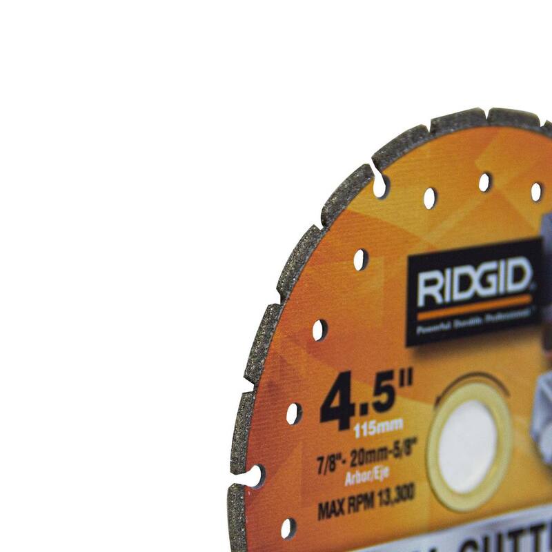 Hoja de sierra de diamante para corte de metal de 4.5 pulgadas con segmentos de borde segmentado RIDGID - HD-MTL45