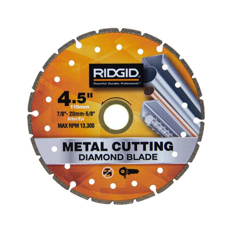 Hoja de sierra de diamante para corte de metal de 4.5 pulgadas con segmentos de borde segmentado RIDGID - HD-MTL45