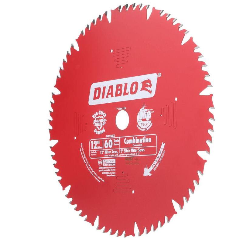 DIABLO Hoja de sierra combinada de 12 pulgadas x 60 dientes para madera - D1260X