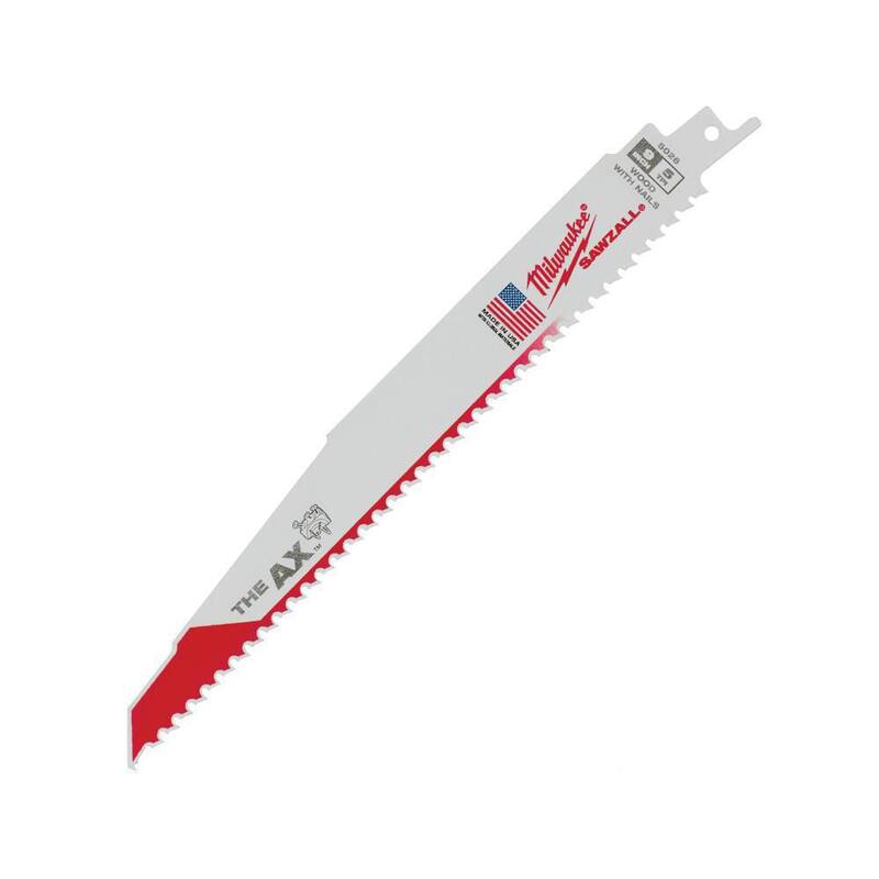 Milwaukee 9 pulgadas 5 TPI AX Hoja de Sierra Alternativa para Cortar Madera con Clavos (paquete de 5) - 48-00-5026S
