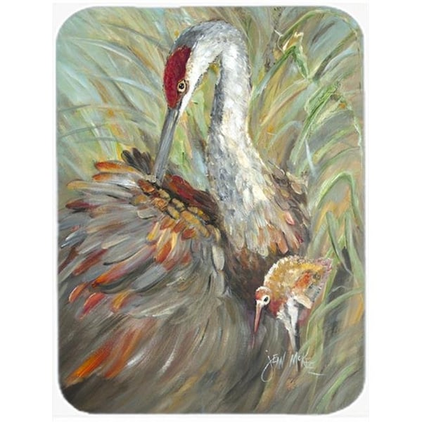 Carolines Treasures Carolines Treasures JMK1143LCB Sandhill Crane With Baby Glass Cutting Board; Large - JMK1143LCB