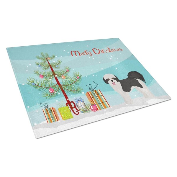 Carolines Treasures Zuchon No.2 Christmas Tree Glass Cutting Board Large - CK3885LCB