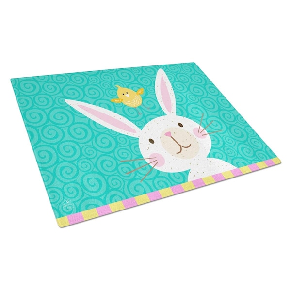 Carolines Treasures Happy Easter Rabbit Glass Cutting Board Large - VHA3032LCB
