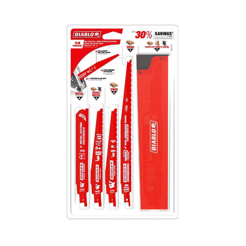 Juego de hojas de sierra reciproca bi-metal DIABLO (14 piezas) - DS0014S