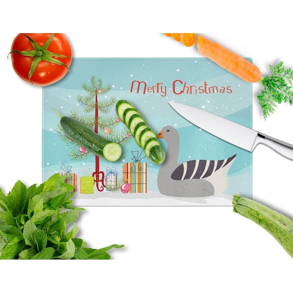 Carolines Treasures Pilgrim Goose Christmas Glass Cutting Board - Large - BB9260LCB