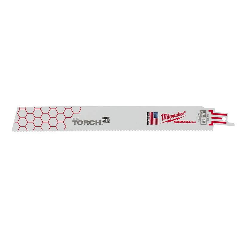 Hoja de sierra recíproca de metal mediano TORCH de 9 pulgadas y 18 TPI de Milwaukee (paquete de 10) - 48-00-1788