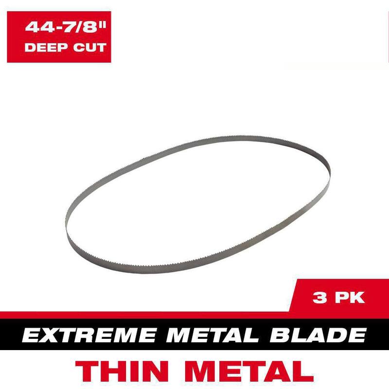 Milwaukee 44-7/8 pulg. 12/14 TPI Hoja de sierra de banda portátil de corte de metal extremadamente delgada de corte profundo (paquete de 3) Para M18 FUEL / Con cable - 48-39-0611