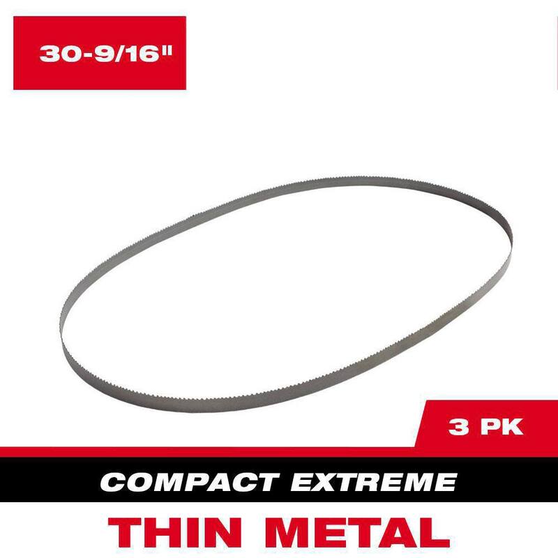 Milwaukee 30-9/16 pulg. 12/14 TPI Hoja de sierra de cinta de acero de alta velocidad extrema y delgada para corte de metal (paquete de 3) para sierra de cinta M12 FUEL - 48-39-0631