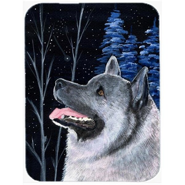 Carolines Treasures Carolines Treasures SS8398LCB Starry Night Norwegian Elkhound Glass Cutting Board - Large - SS8398LCB