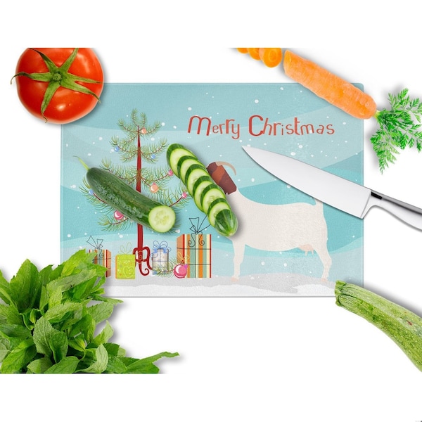 Carolines Treasures Boer Goat Christmas Glass Cutting Board - Large - BB9253LCB