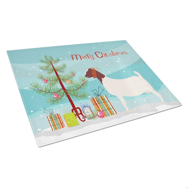 Carolines Treasures Boer Goat Christmas Glass Cutting Board - Large - BB9253LCB