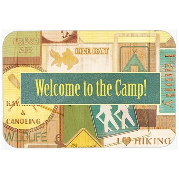 Carolines Treasures Carolines Treasures SB3080LCB Welcome To The Camp Glass Cutting Board - Large - SB3080LCB