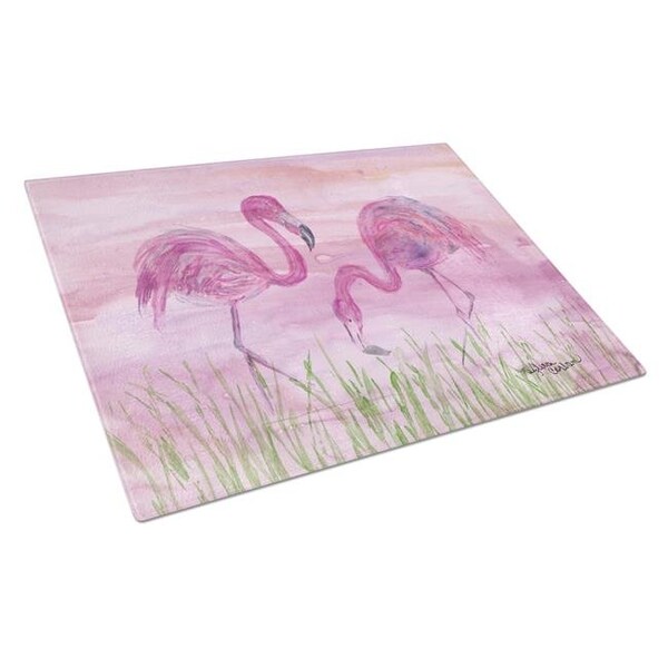 Carolines Treasures Carolines Treasures SC2018LCB Flamingos Glass Cutting Board - Large - SC2018LCB