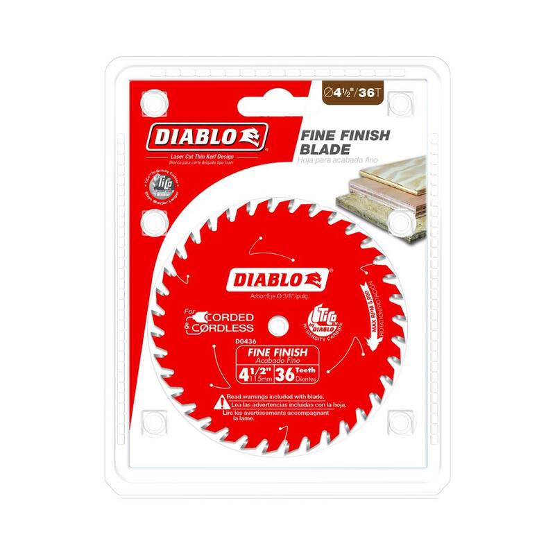 DIABLO 4-1/2 pulgadas x 36 dientes Sierra circular de acabado fino para madera - D0436X