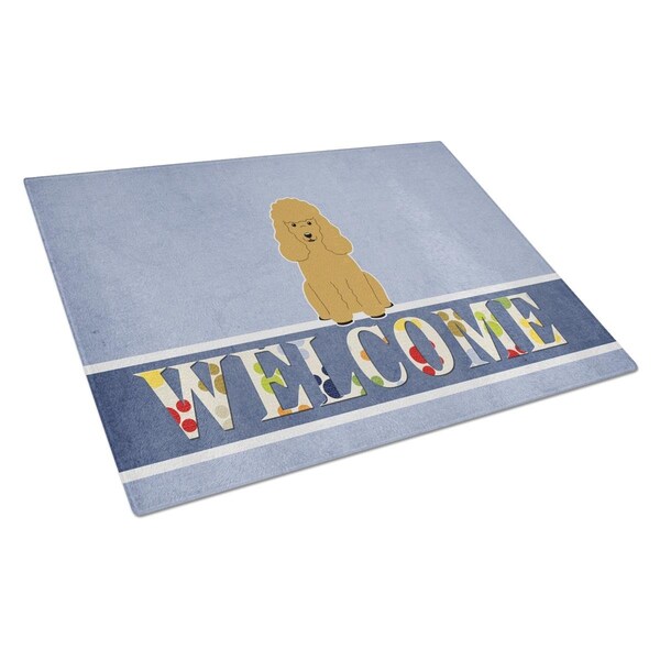 Carolines Treasures Poodle Tan Welcome Glass Cutting Board Large - BB5650LCB