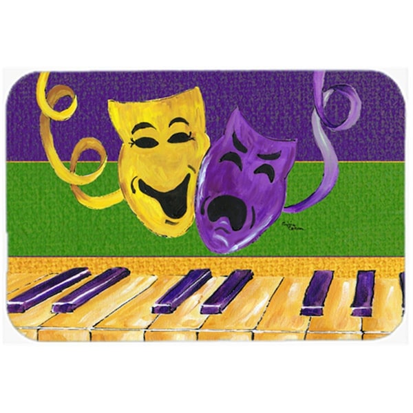 Carolines Treasures 15 X 12 In. Mardi Gras Key Board with Comedy and Tragedy Glass Cutting Board - 8383LCB