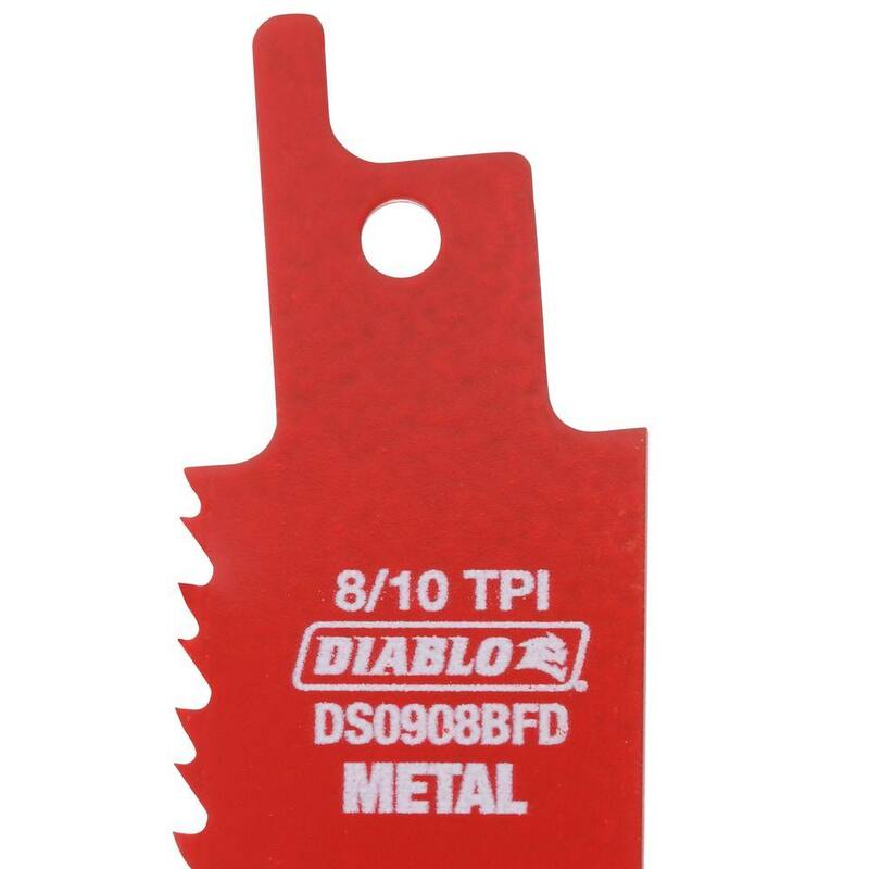 DIABLO 9 pulgadas 8/10 TPI Steel Demon Bi-Metal Hojas de Sierra Recíproca para Corte de Metales Gruesos (Paquete de 5) - DS0908BFD5
