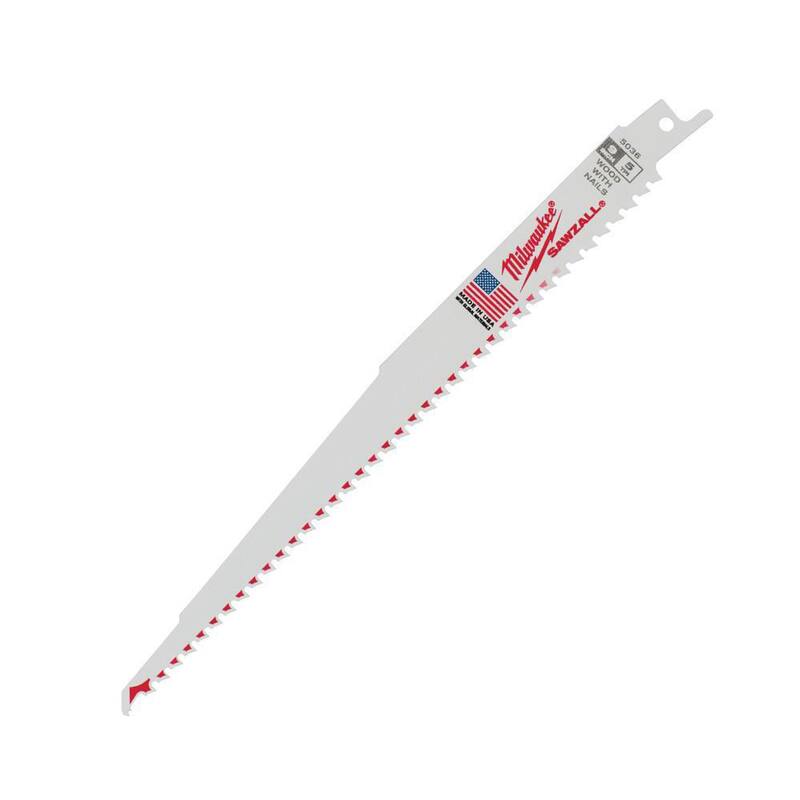 Milwaukee 9 pulg. 5 TPI Hoja de sierra reciproca para madera de corte de sierra SAWZALL de corte delgado (paquete de 5) - 48-00-5036